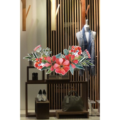 İlhabahar Yaz Trendleri Ve Çiçekleri Mağaza Vitrin Cam Stickerı