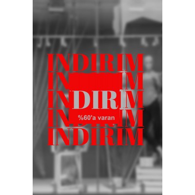 İndirim İndirim Yüzde % 60 varan İndirim Yazıları Butik Mağaza Vitrin Stickerı