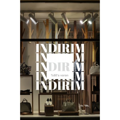 İndirim İndirim Yüzde % 60 varan İndirim Yazıları Butik Mağaza Vitrin Stickerı