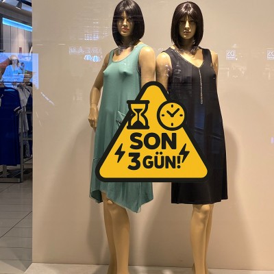 Son 3 Gün Vitrin Stickerı – Kampanya Bitiş Uyarısı İçin Dikkat Çekici Cam Etiketi