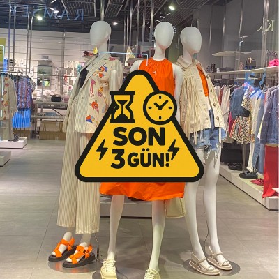 Son 3 Gün Vitrin Stickerı – Kampanya Bitiş Uyarısı İçin Dikkat Çekici Cam Etiketi