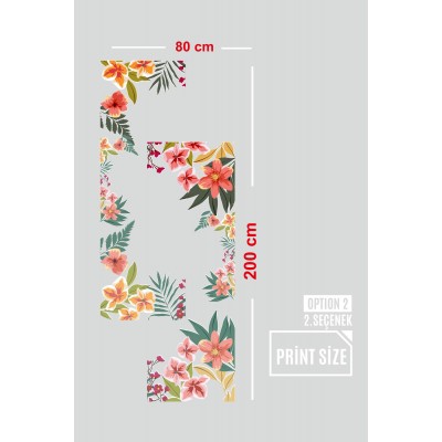 Sonbahar Mevsimi Çiçekleri Mağaza Özel Tasarım Vitrin Cam Stickerı