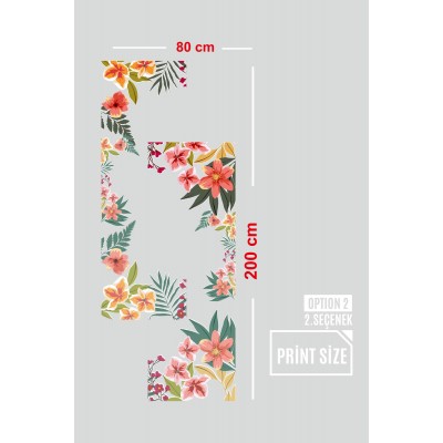 Sonbahar Mevsimi Çiçekleri Mağaza Özel Tasarım Vitrin Cam Stickerı