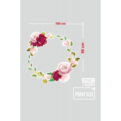 Taç Şeklinde Çiçekler Vitrin Tacı ve Mağaza Vitrin Cam Stickerı