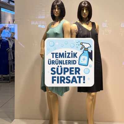 Temizlik Ürünlerinde Süper Fırsat Vitrin Stickerı – Hijyen ve Ev Ürünleri İçin Cam Etiketi