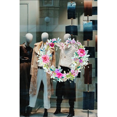 Vintage 90 lar Vitrin Tacı ve Süslemeleri Mağaza Vitrin Cam Stickerı