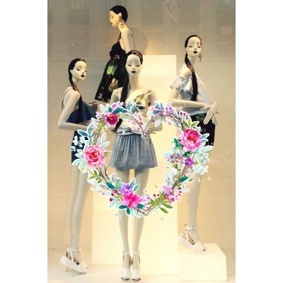 Vintage 90 lar Vitrin Tacı ve Süslemeleri Mağaza Vitrin Cam Stickerı