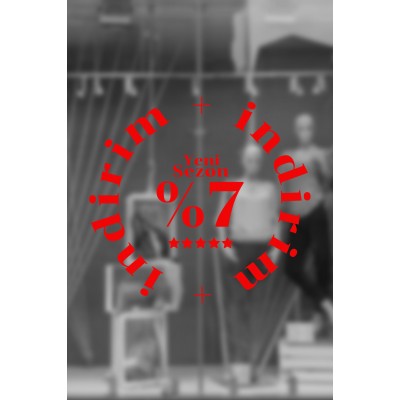 Yeni Sezon Ürünlerde %7 İndirim Yazısı Mağaza Vitrin Stickerı