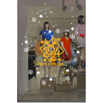 Yeni Yıla Özel Geyikli Mutlu Yıllar, Yılbaşı Ağacı Süslemeleri Yılbaşı Stickerları