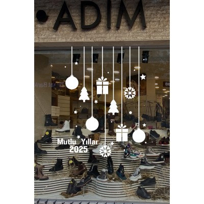 Salınan Balonlar Çam ve Hediye Paketi Yılbaşı Süslemeleri 100x80cm