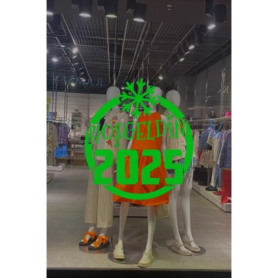 Silindir Üzerinde Büyük Kar Tanesi ve Hoşgeldin 2025 Yazısı Yılbaşı Süslemeleri Ev Vitrin Yılbaşı Stickerı