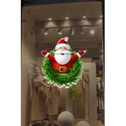 Ellerini Yeni Yıla Açmış Noel Baba Yılbaşı Süslemeleri Ev Vitrin Yılbaşı Stickerı