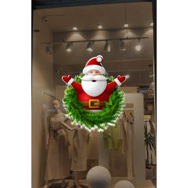 Ellerini Yeni Yıla Açmış Noel Baba Yılbaşı Süslemeleri Ev Vitrin Yılbaşı Stickerı