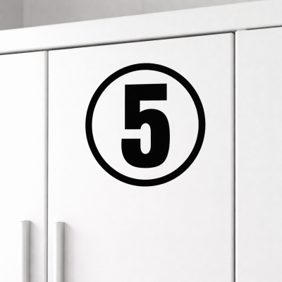 İstediğin Rakam Sticker – Araç, Kapı, Dolap Numarası Kişiye Özel Etiket