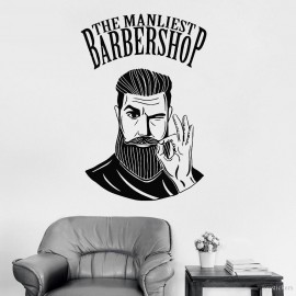 Berber ve Kuaförlere  The Manlıest Barbershop Cam Yazısı Vitrin Sticker Yapıştırma