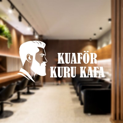 Kişiye Berberlere Kuaförlere Özel Firma Kuaför Kuru Kafa Cam Sticker Yapıştırma