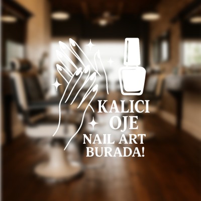 Kalıcı Oje & Nail Art Vitrin Cam Stickerı