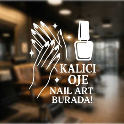 Kalıcı Oje & Nail Art Vitrin Cam Stickerı