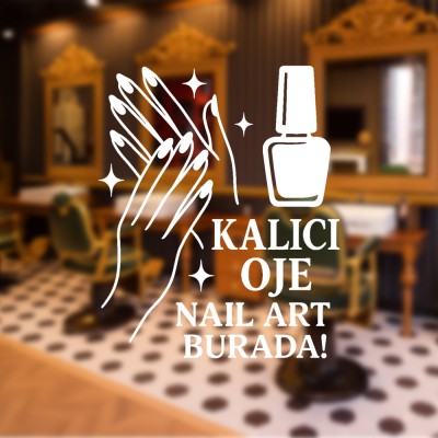 Kalıcı Oje & Nail Art Vitrin Cam Stickerı