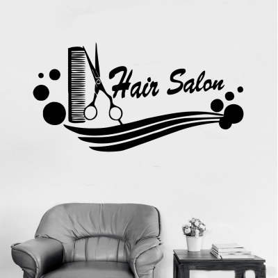 Kişiye Berberlere Özel Çizgili Hair Salon Deseni Sticker Yapıştırma