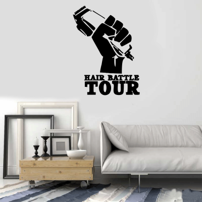 Kişiye Berberlere Özel Hair Batttle Tour Sticker Yapıştırma