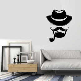 Kişiye Berberlere Özel Pipolu Adam Sticker Yapıştırma