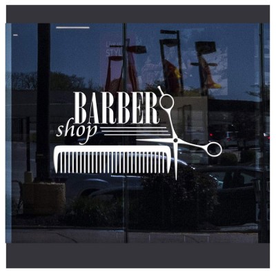 Kişiye Berberlere Kuaförlere Özel Berber Shop Yazısı Sticker Yapıştırma