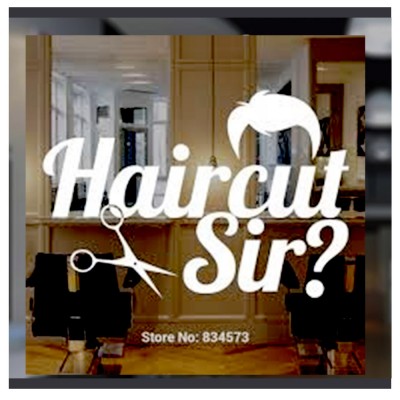Kişiye Berberlere Kuaförlere Özel Berber Hair Cut Yazısı Sticker Yapıştırma