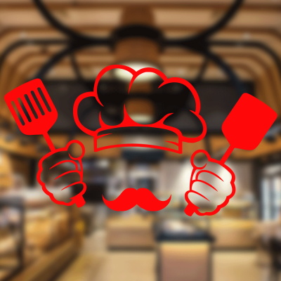 Fırın Ve Pastanelere Özel Bıyıklı Pastacı Sticker Yapıştırma