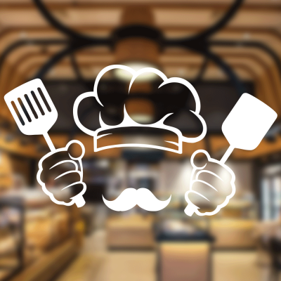 Fırın Ve Pastanelere Özel Bıyıklı Pastacı Sticker Yapıştırma