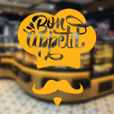 Fırın Ve Pastanelere Özel Bonne Petite Sticker Yapıştırma