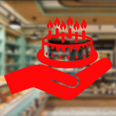 Fırın Ve Pastanelere Özel Doğum Günü Pastası Sticker Yapıştırma