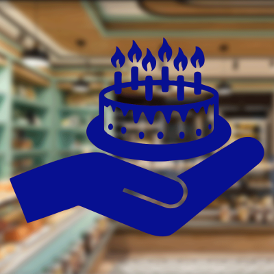 Fırın Ve Pastanelere Özel Doğum Günü Pastası Sticker Yapıştırma