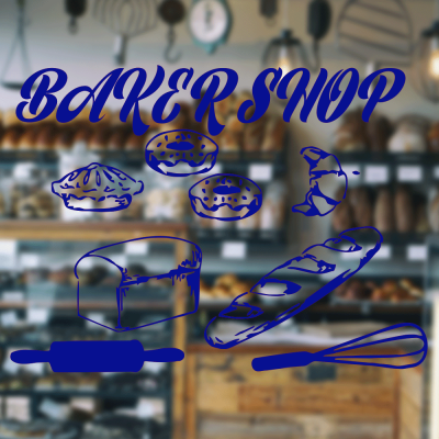 Fırın Ve Pastanelere Özel Ekmek Ve Pastalar Sticker Yapıştırma