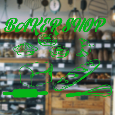 Fırın Ve Pastanelere Özel Ekmek Ve Pastalar Sticker Yapıştırma