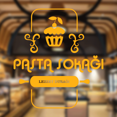 Fırın Ve Pastanelere Özel Firma Pasta Sokağı Sticker Yapıştırma