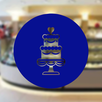 Fırın Ve Pastanelere Özel Kalpli Düğün Pastası Sticker Yapıştırma