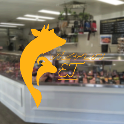 Kasap Ve Steak Houselara Özel Boğa Ve Oğlak Sticker Yapıştırma