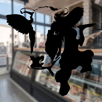 Kasap Ve Steak Houselara Özel Boynuzlu İnek Silüeti Sticker Yapıştırma