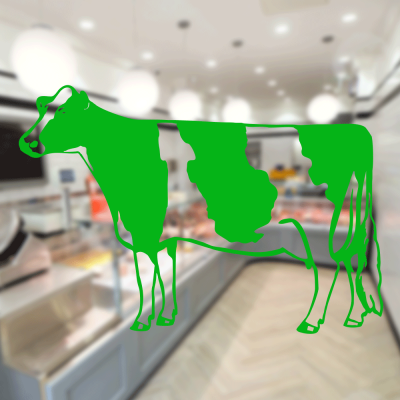 Kasap Ve Steak Houselara Özel Büyük İnek Sticker Yapıştırma
