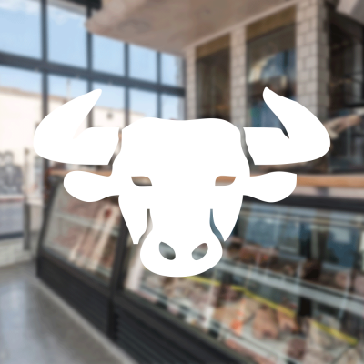 Kasap Ve Steak Houselara Özel Büyük Öküz Başı Sticker Yapıştırma
