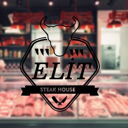 Kasap Ve Steak Houselara Özel Firma Elit Steak House Sticker Yapıştırma