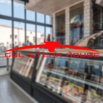 Kasap Ve Steak Houselara Özel Firma Gül Steak House Sticker Yapıştırma