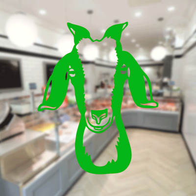 Kasap Ve Steak Houselara Özel Firma Küçük Oğlak Sticker Yapıştırma