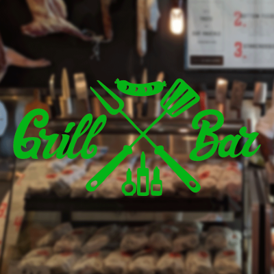 Kasap Ve Steak Houselara Özel Grill Bar Sticker Yapıştırma