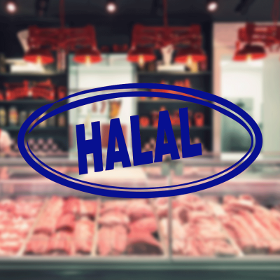 Kasap Ve Steak Houselara Özel Halal Yazısı Sticker Yapıştırma