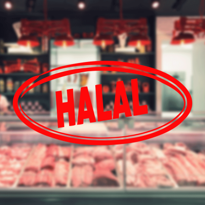 Kasap Ve Steak Houselara Özel Halal Yazısı Sticker Yapıştırma
