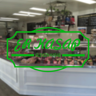 Kasap Ve Steak Houselara Özel İsim Ve Slogan Sticker Yapıştırma