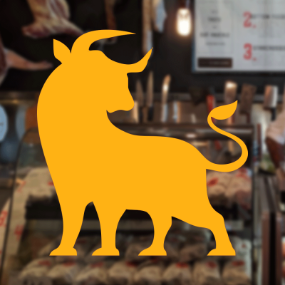 Kasap Ve Steak Houselara Özel Küçük Boğa Silüeti Sticker Yapıştırma