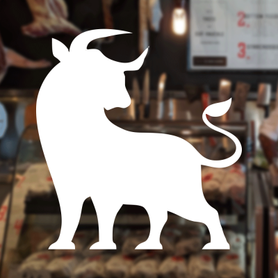 Kasap Ve Steak Houselara Özel Küçük Boğa Silüeti Sticker Yapıştırma